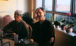 Students relaxing after class...and eating!